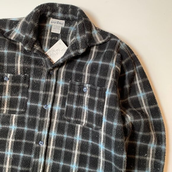 Vintage Luigi Rossi Heavy Fleece Plaid Button Up L - Picture 4 of 6